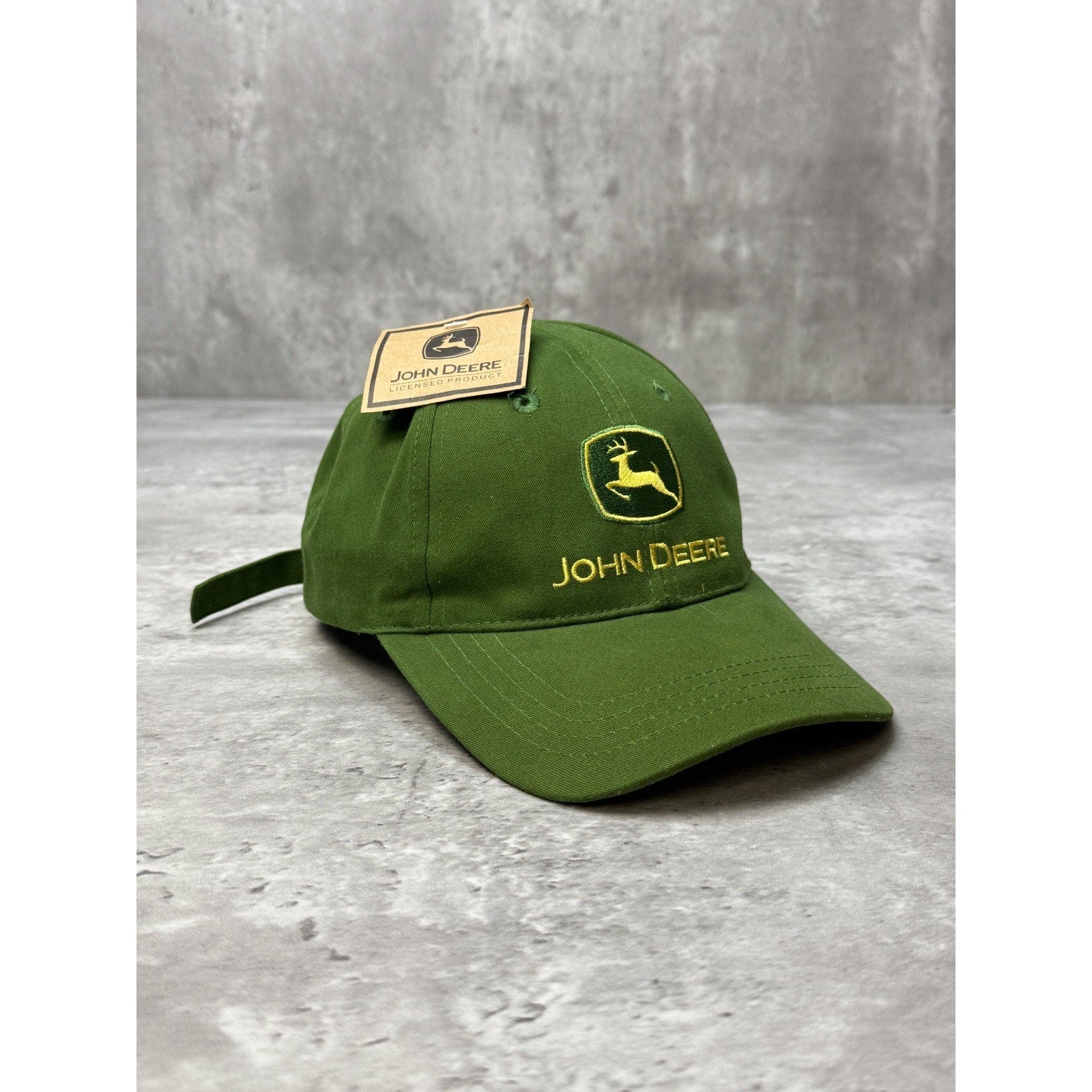 Vintage John Deere Embroidered Spellout Logo Strapback Hat OSFA