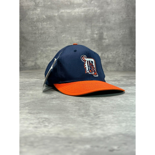 Vintage 90s Detroit Tigers MLB Embroidered Logo Baseball Snapback Hat OSFA