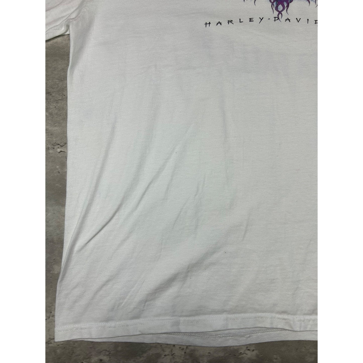 Vintage 1998 Harley Davidson Classic Logo Flame Sleeve T-Shirt Size XL