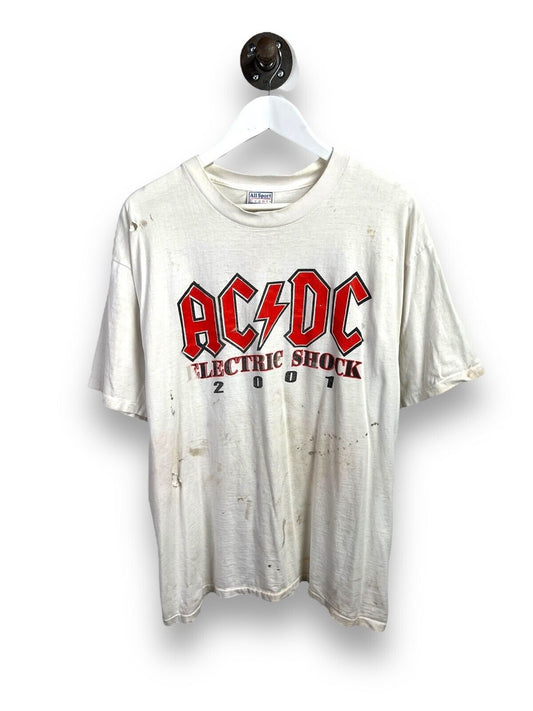 Vintage 2001 ACDC Shock Me World Tour Rock Music Graphic T-Shirt Size XL