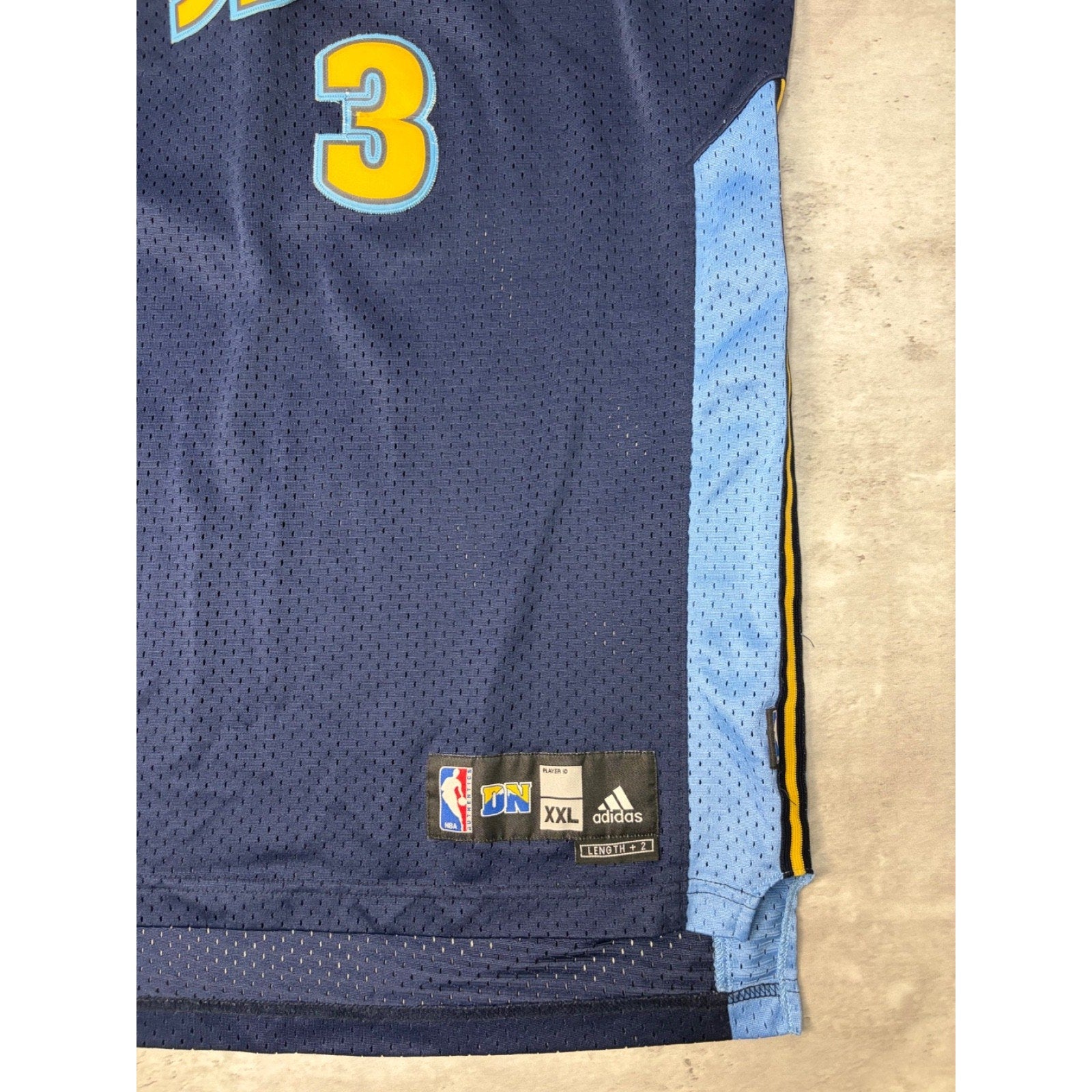 Vintage Allen Iverson #3 Denver Nuggets NBA Adidas Basketball Jersey Size 2XL
