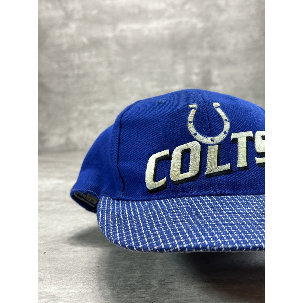 Vintage 90s Indianapolis Colts NFL Logo Athletics Embroidered Strapback Hat OSFA