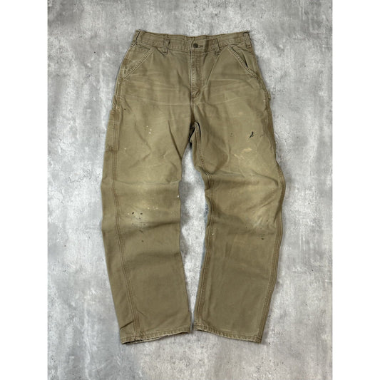 Vintage Carhartt Canvas Workwear Original Dunagree Fit Carpenter Pants Size 33