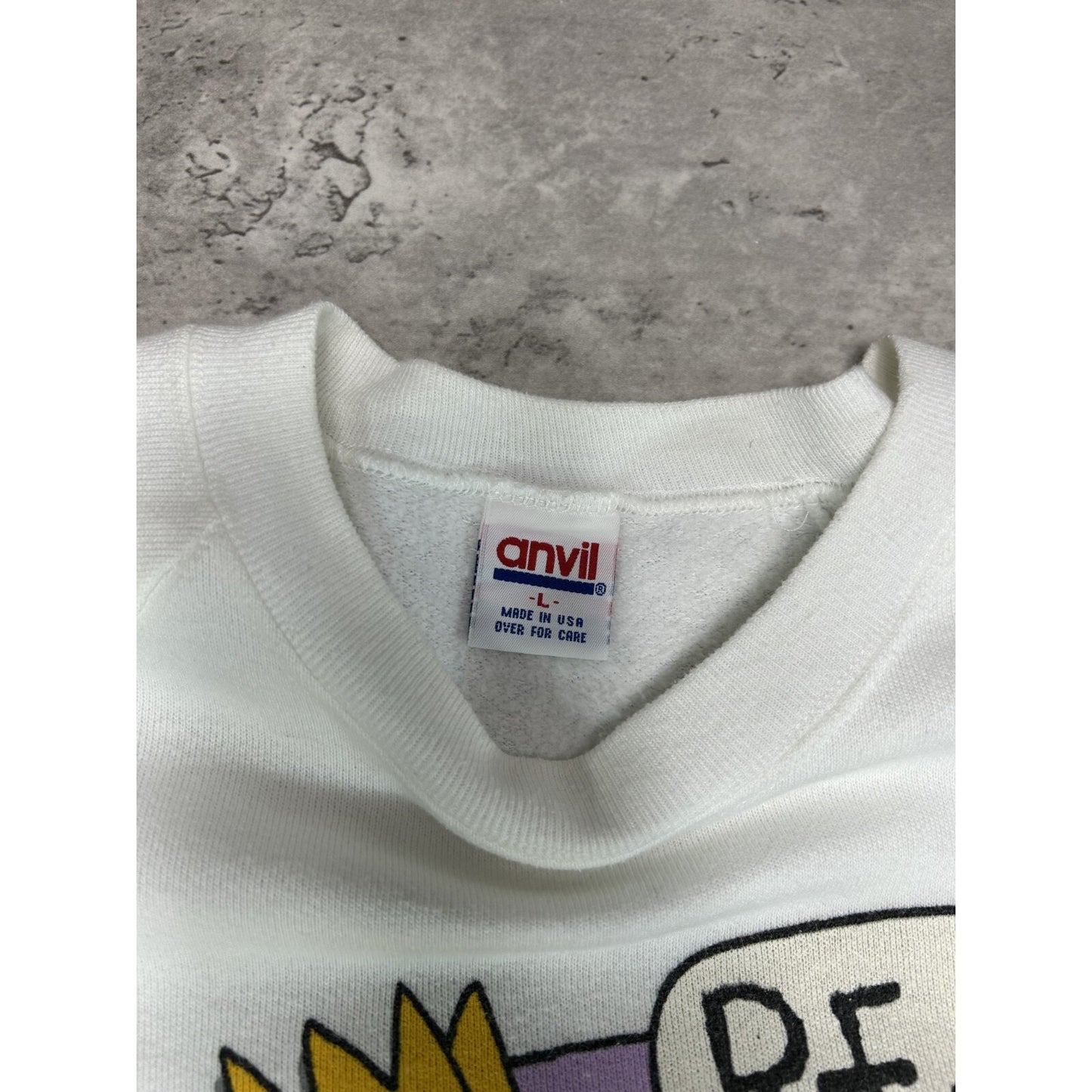 Vintage 1980 The Simpsons Bart Peace Man Big Graphic Sweatshirt Size Large