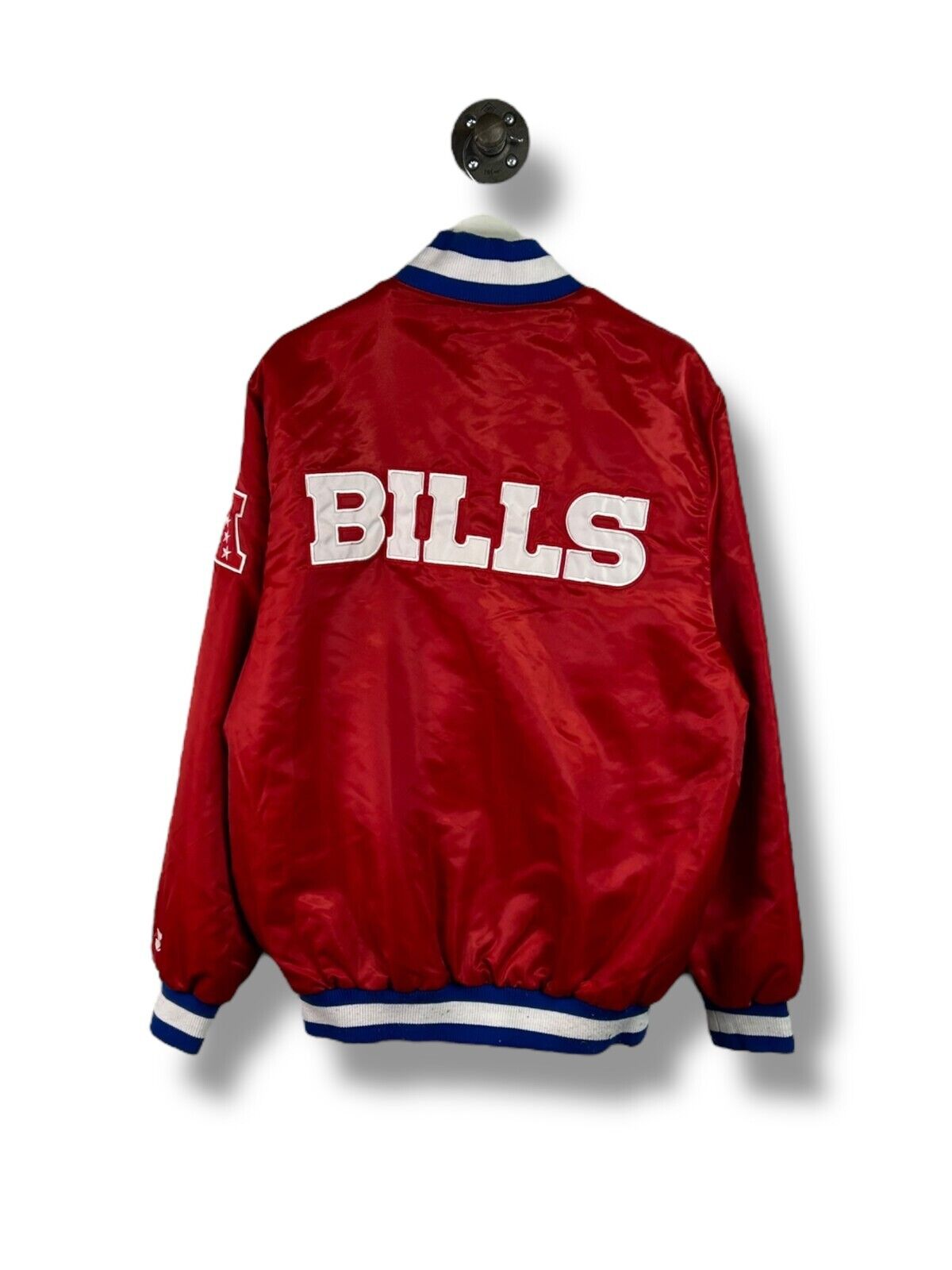 Buffalo Bills NFL Embroidered Satin Varsity Bomber Starter Jacket Size Medium