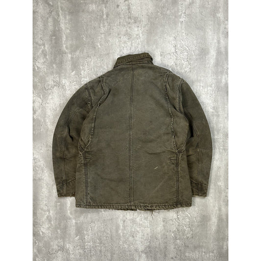 Vintage 90s Carhartt Blanket Lined Canvas Workwear Chore Barn Jacket Size Medium