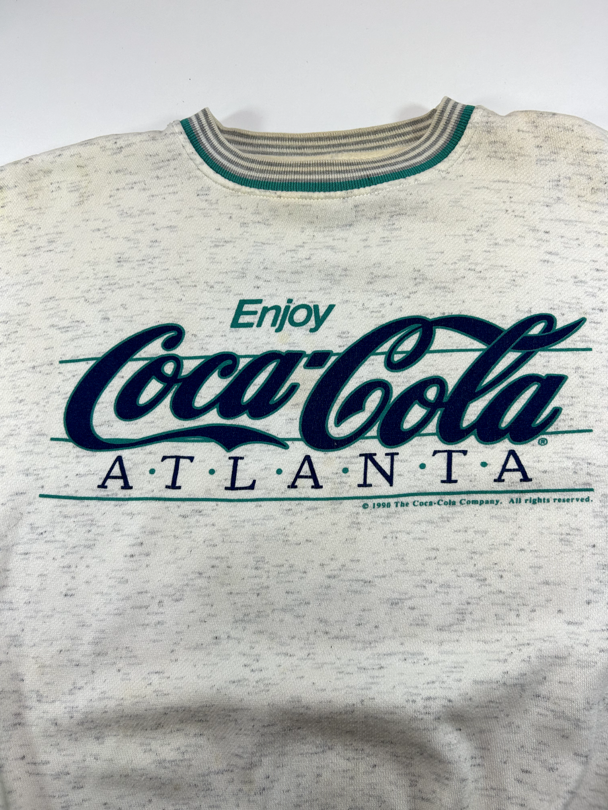 Vintage 1998 Coca Cola Atlanta Graphic Spell Out Soda Promo Sweatshirt Sz Large