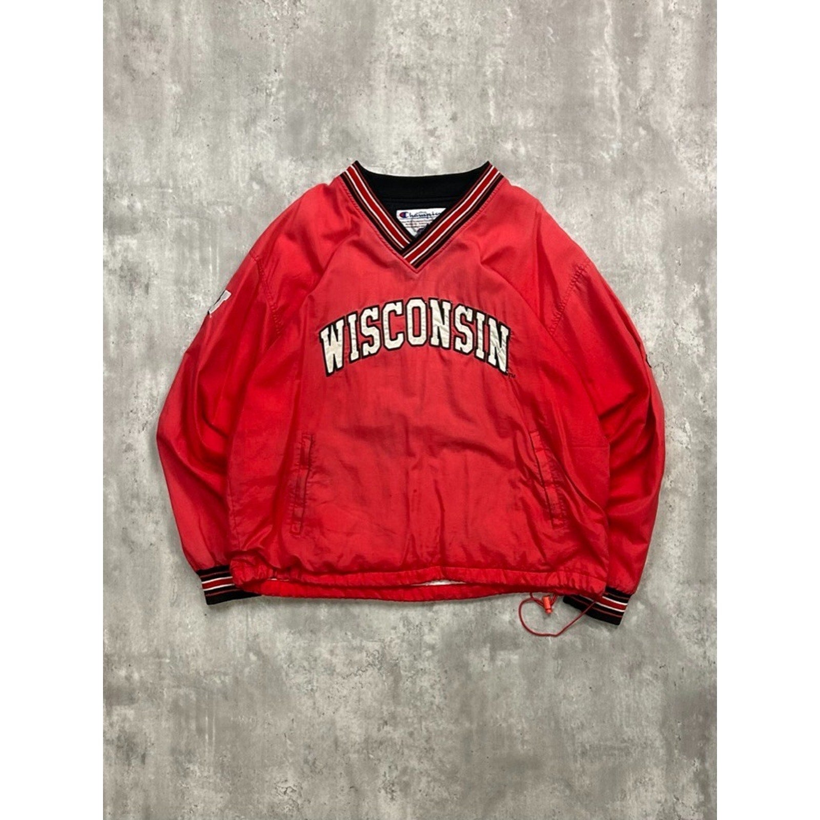 Vintage 90s Wisconsin Badgers NCAA Nylon Pullover Windbreaker Jacket Size XL