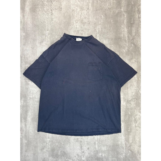 Vintage Nike Mini Swoosh Sleeve Graphic Pocket T-Shirt Size 2XL Blue