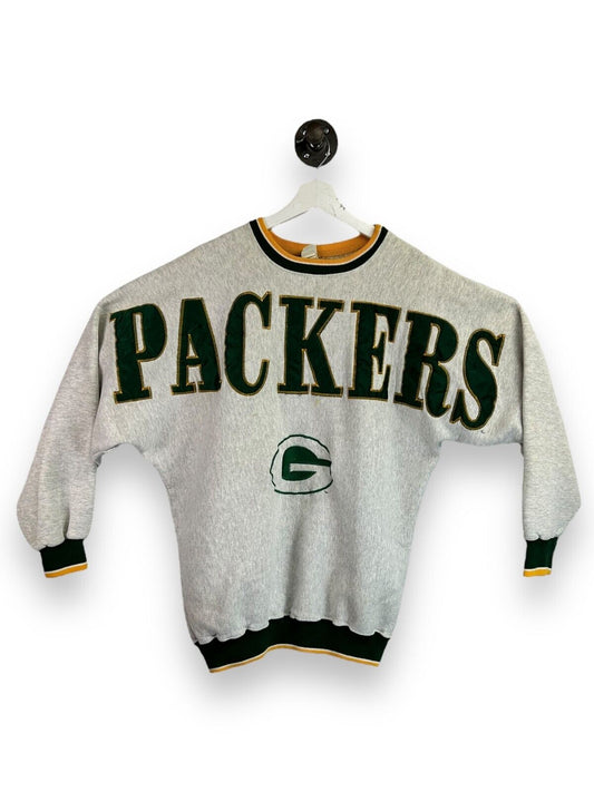 Vintage 90s Green Bay Packers NFL Embroidered Big Spellout Sweatshirt Size XL