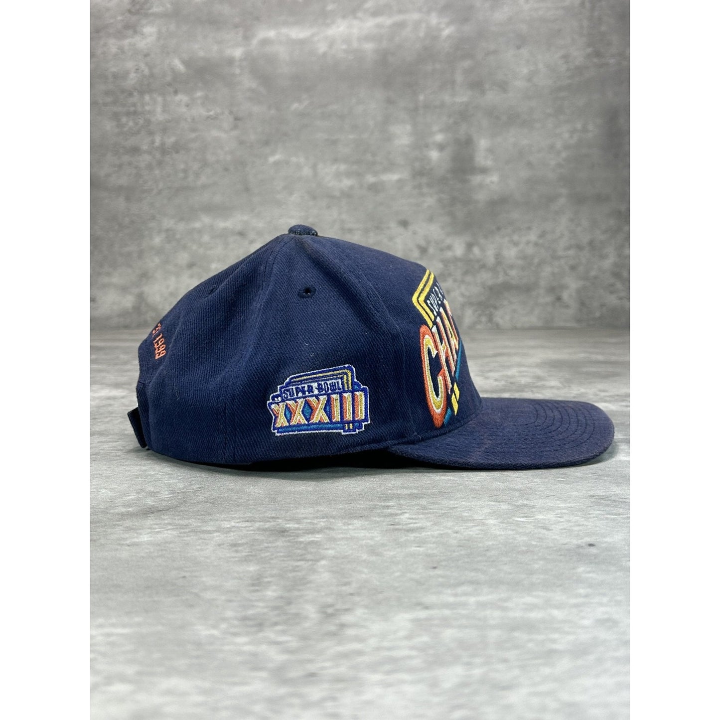 Vintage 1999 Denver Broncos NFL Embroidered Super Bowl Champs Strapback Hat OSFA