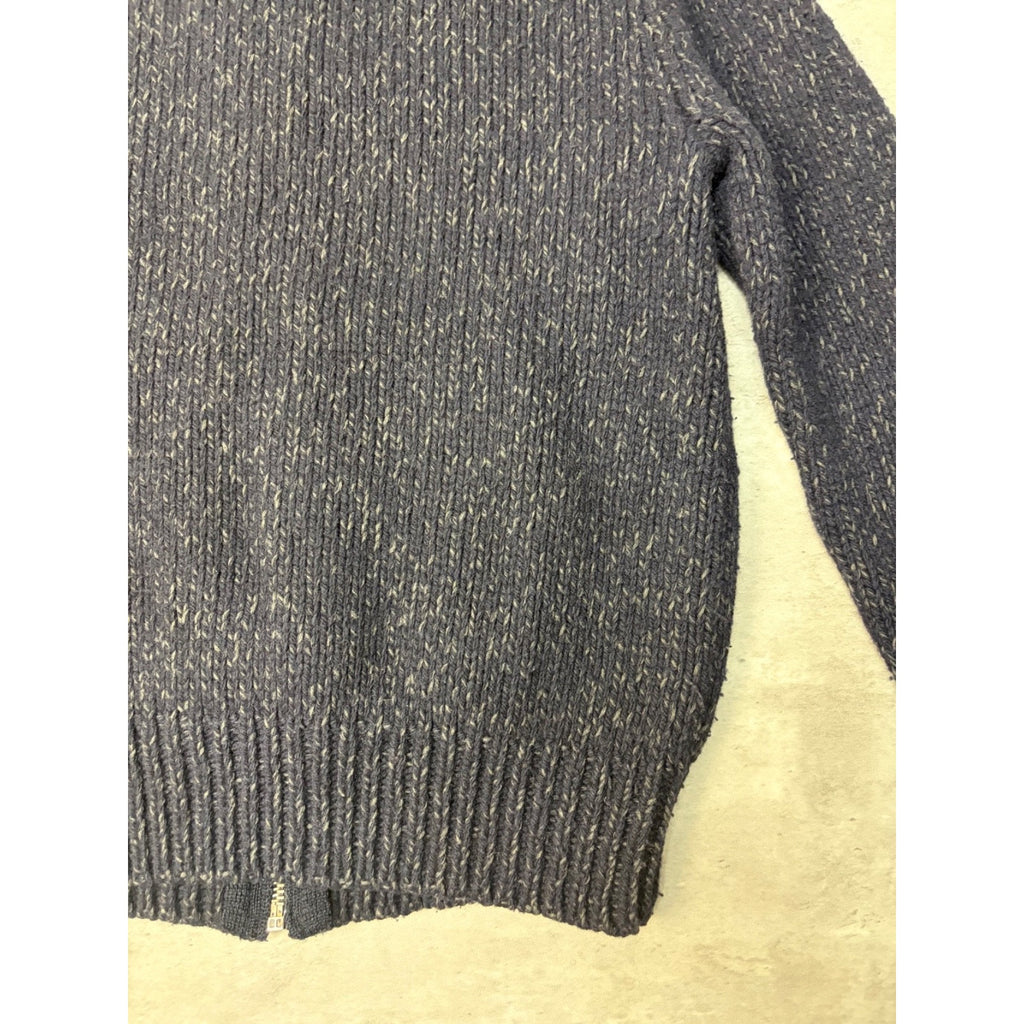 Vintage 90s Polo Ralph Lauren Full Zip Collared Black Knit Sweater Size Small
