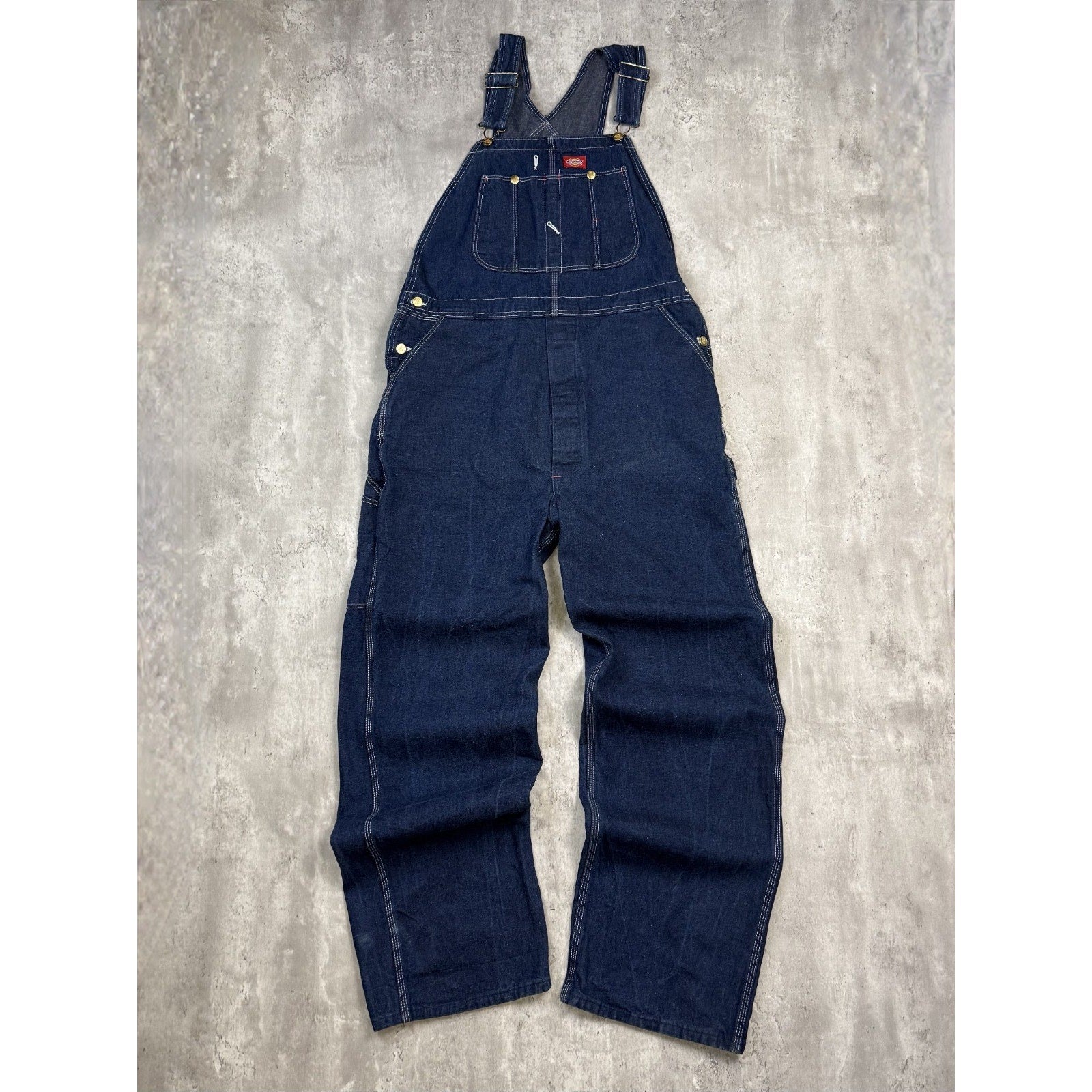 Vintage Dickies Dark Wash Denim Workwear Overall Size 44 Blue