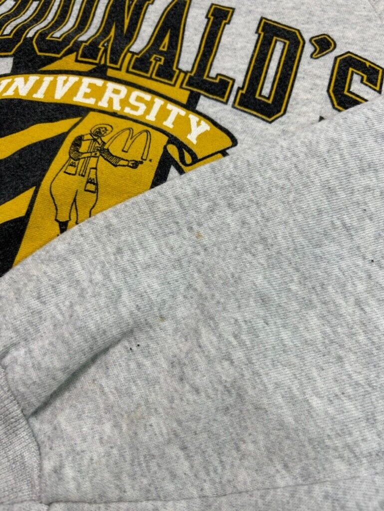 Vintage 90s McDonalds University Collegiate Crest Graphic Sweatshirt Size XL