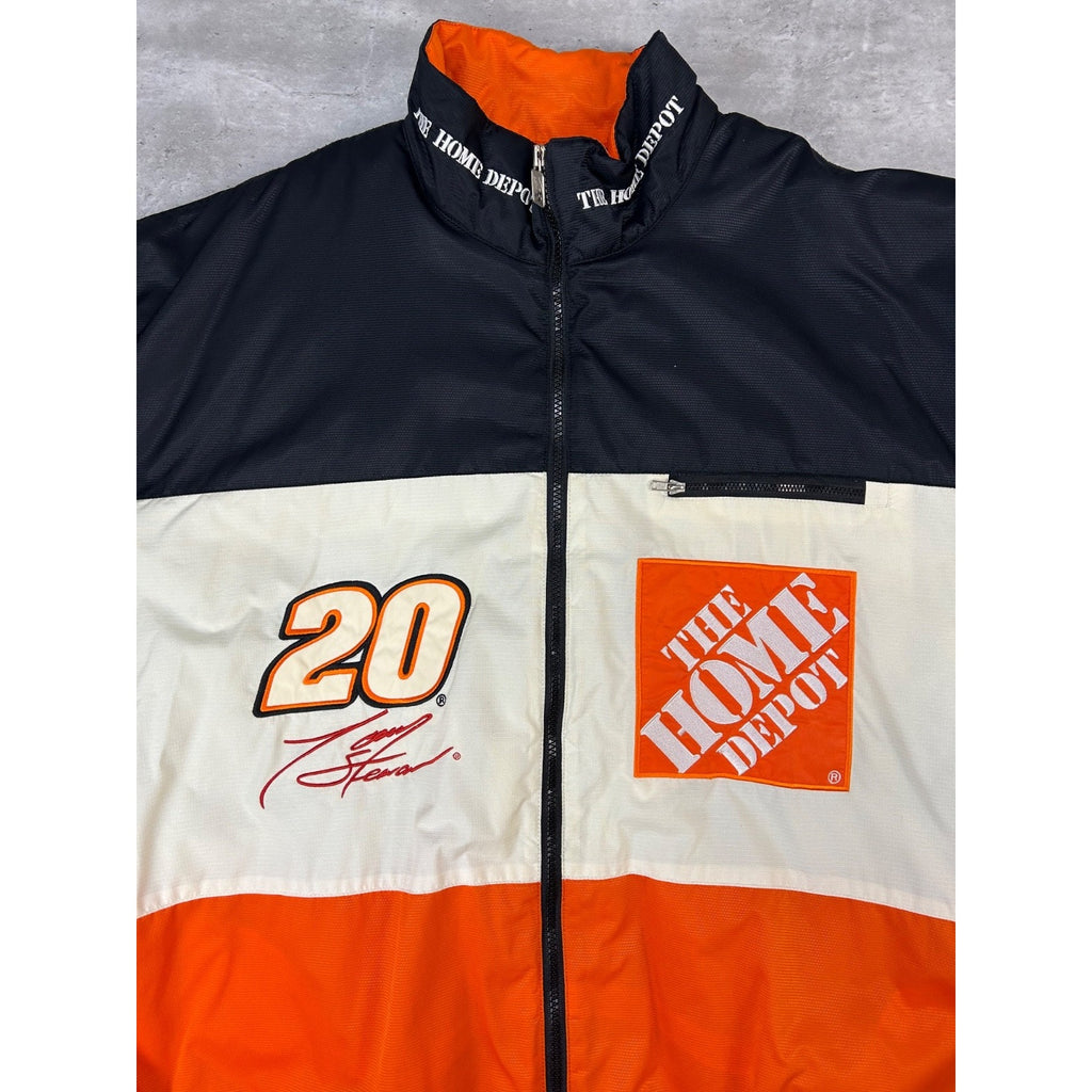 Vintage 90s Tony Stewart #20 Home Depot Racing Nascar Insulated Jacket Size 2XL