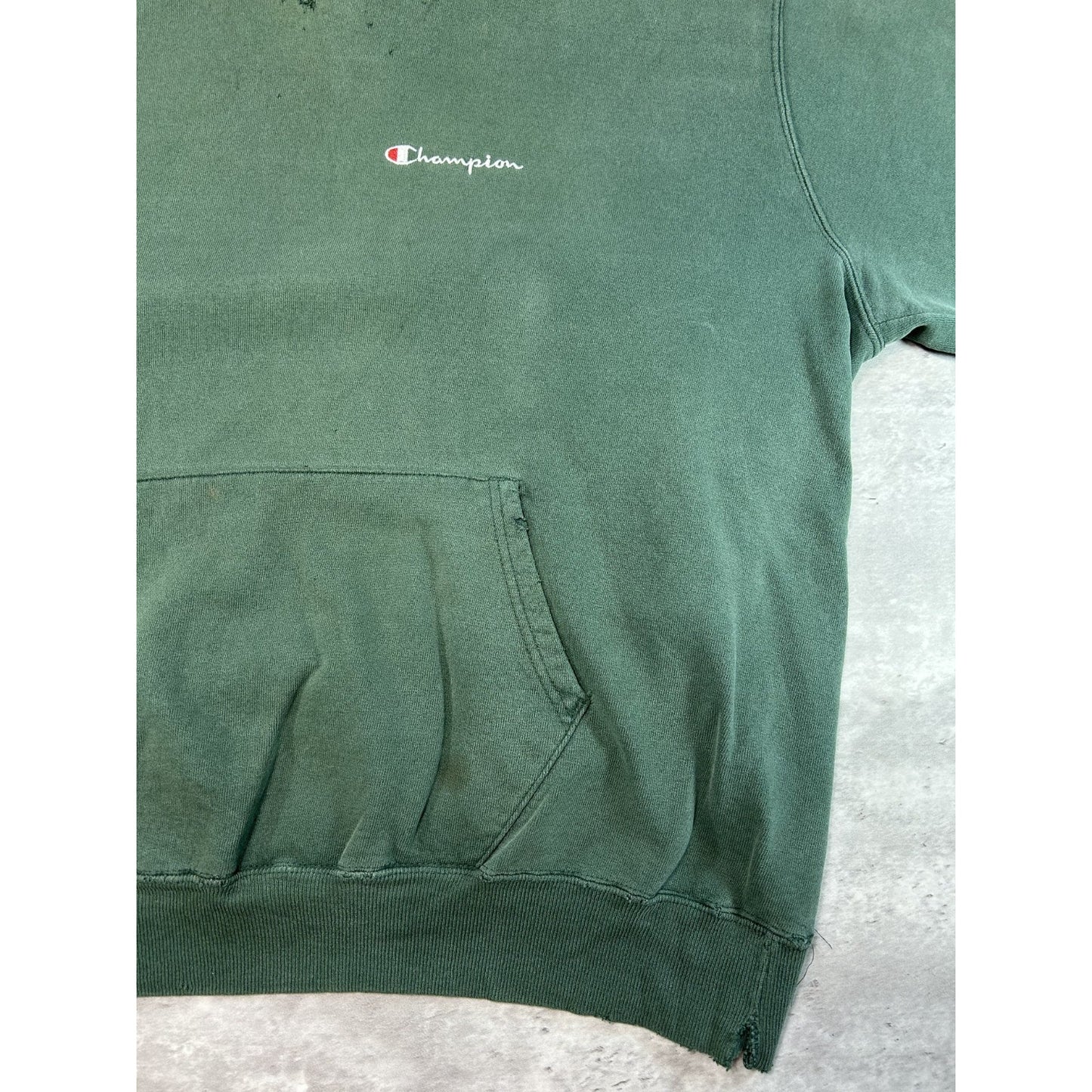 Vintage 90s Champion Embroidered Spellout Pullover Hooded Sweatshirt Size XXL