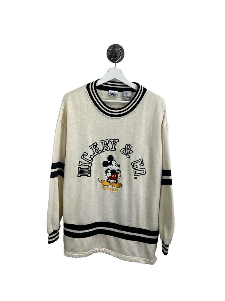 Vintage 90s Mickey & Co. Embroidered Spellout Graphic Sweatshirt Size Large