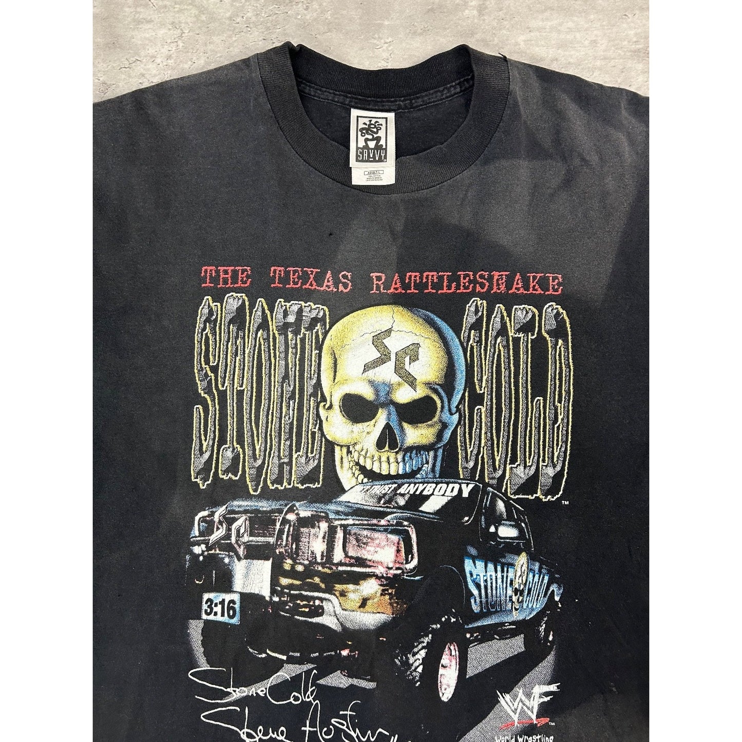 Vintage 1999 WWF Stone Cold The Texaas Rattlesnake T-Shirt Size Large