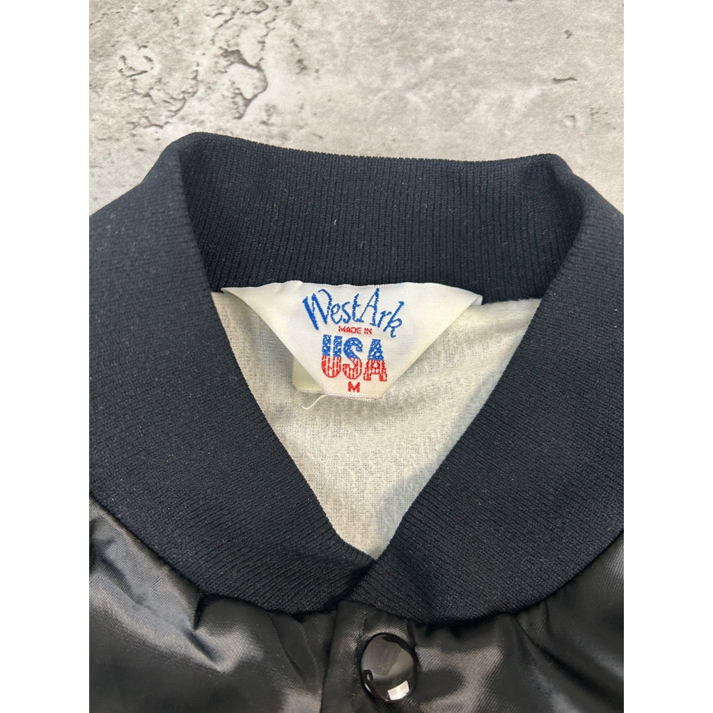 Vintage 80s/90s Chevrolet Thunder Embroidered Satin Bomber Jacket Size Medium
