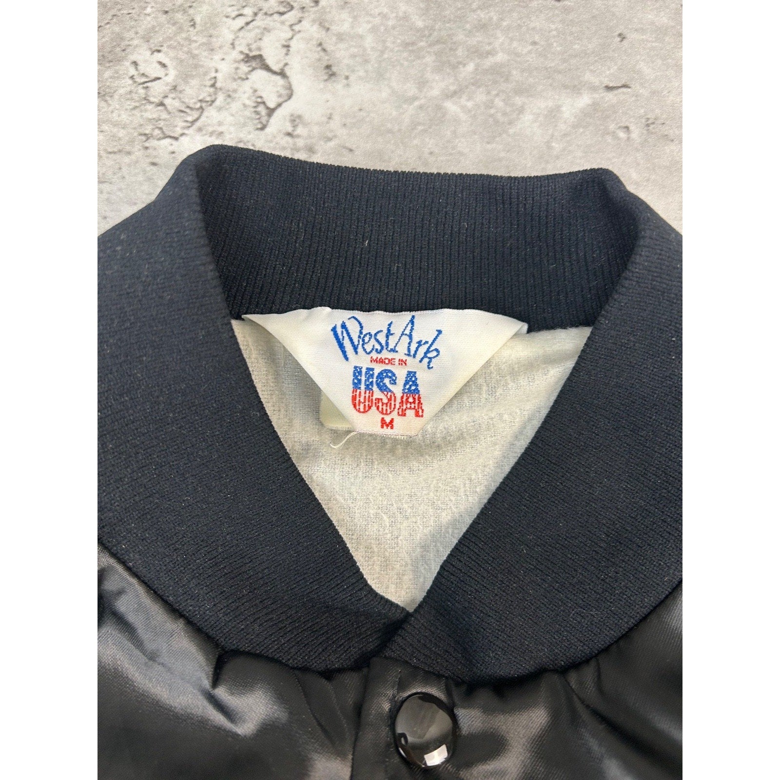 Vintage 80s/90s Chevrolet Thunder Embroidered Satin Bomber Jacket Size Medium