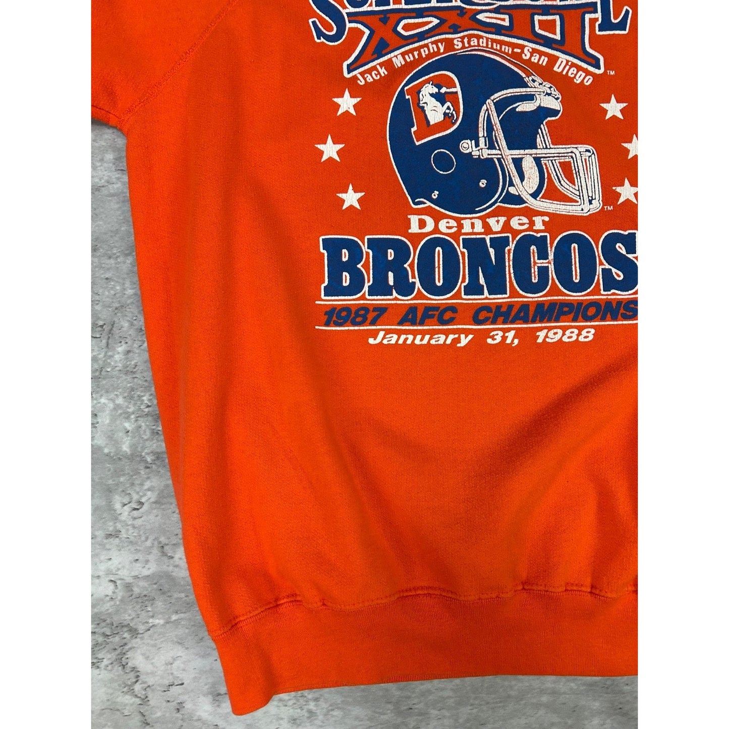 Vintage 1988 Denver Broncos NFL Super Bowl XXII Champs Sweatshirt Size Medium