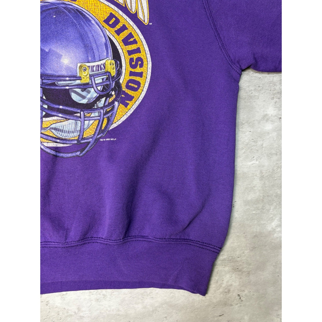 VTG 1995 Minnesota Vikings NFL Helmet Graphic Football Sweatshirt Size Medium