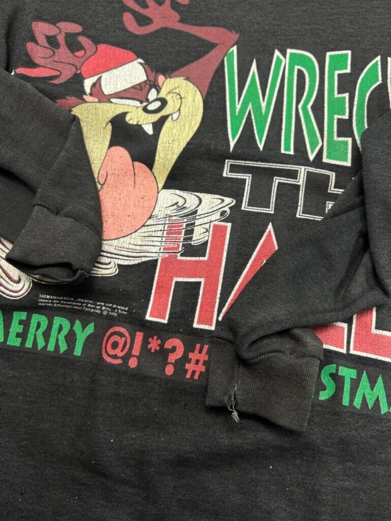 Vintage 1992 Tasmanian Devil Merry Christmas Looney Tunes Sweatshirt Sz Medium