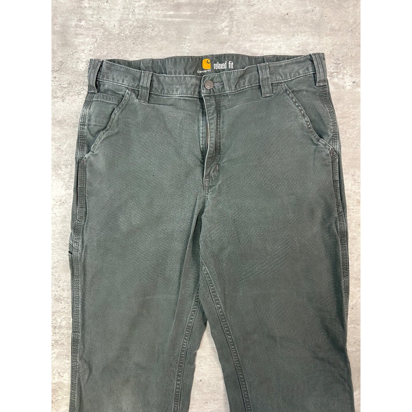 Carhartt Relaxed Fit Canvas Workwear Five Pocket Pants Size 34 Green