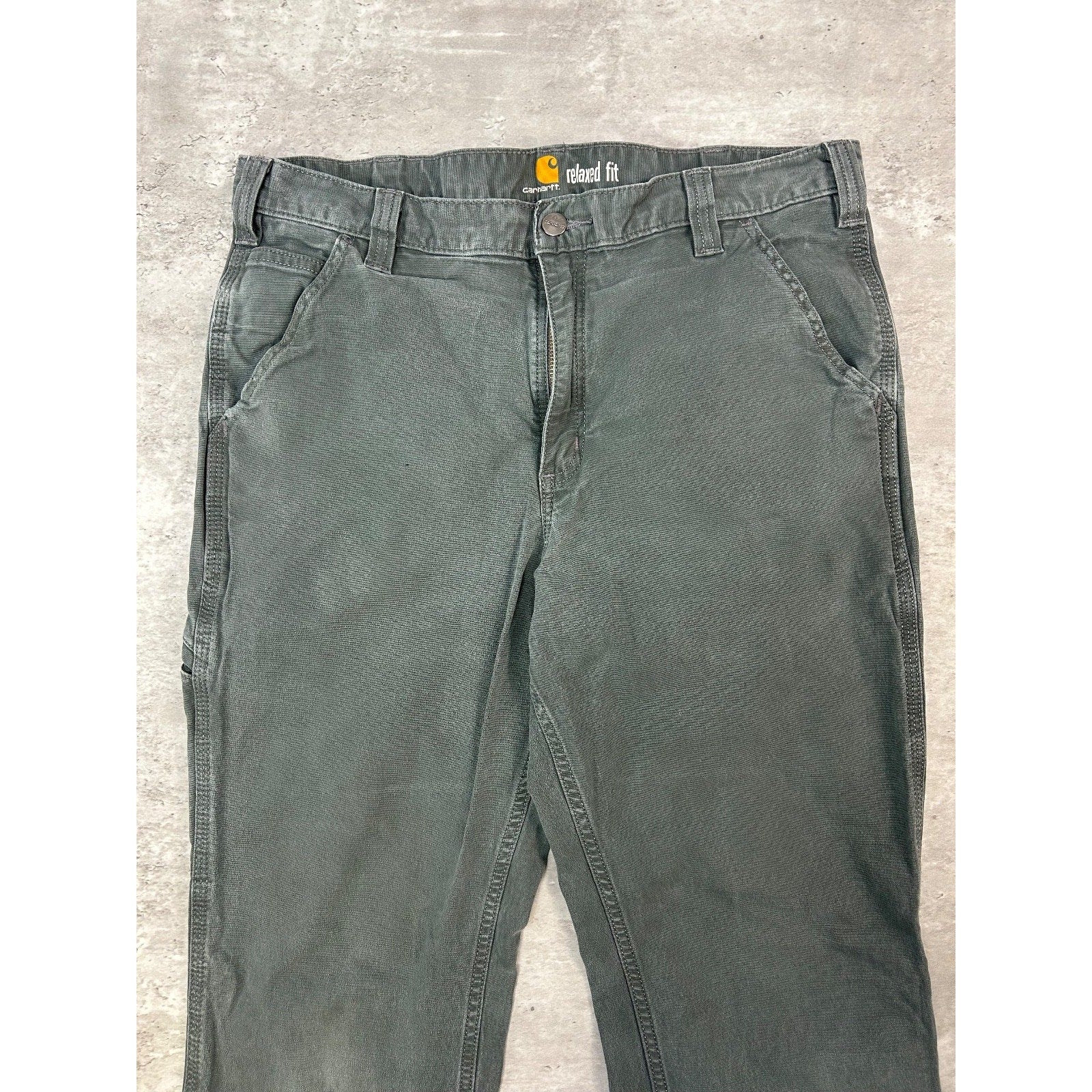 Carhartt Relaxed Fit Canvas Workwear Five Pocket Pants Size 34 Green