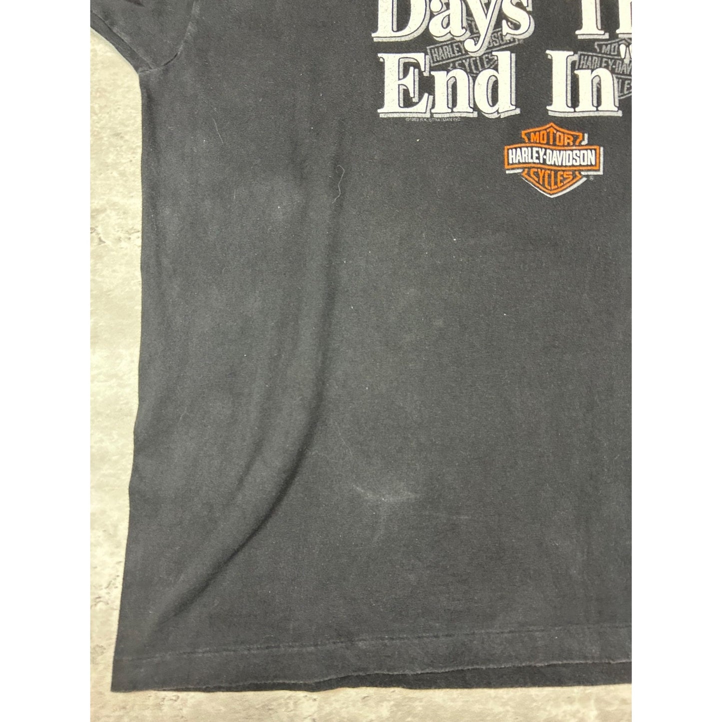 Vintage 90s Harley Davidson I Only Ride On Days That End In Y T-Shirt Size XXL