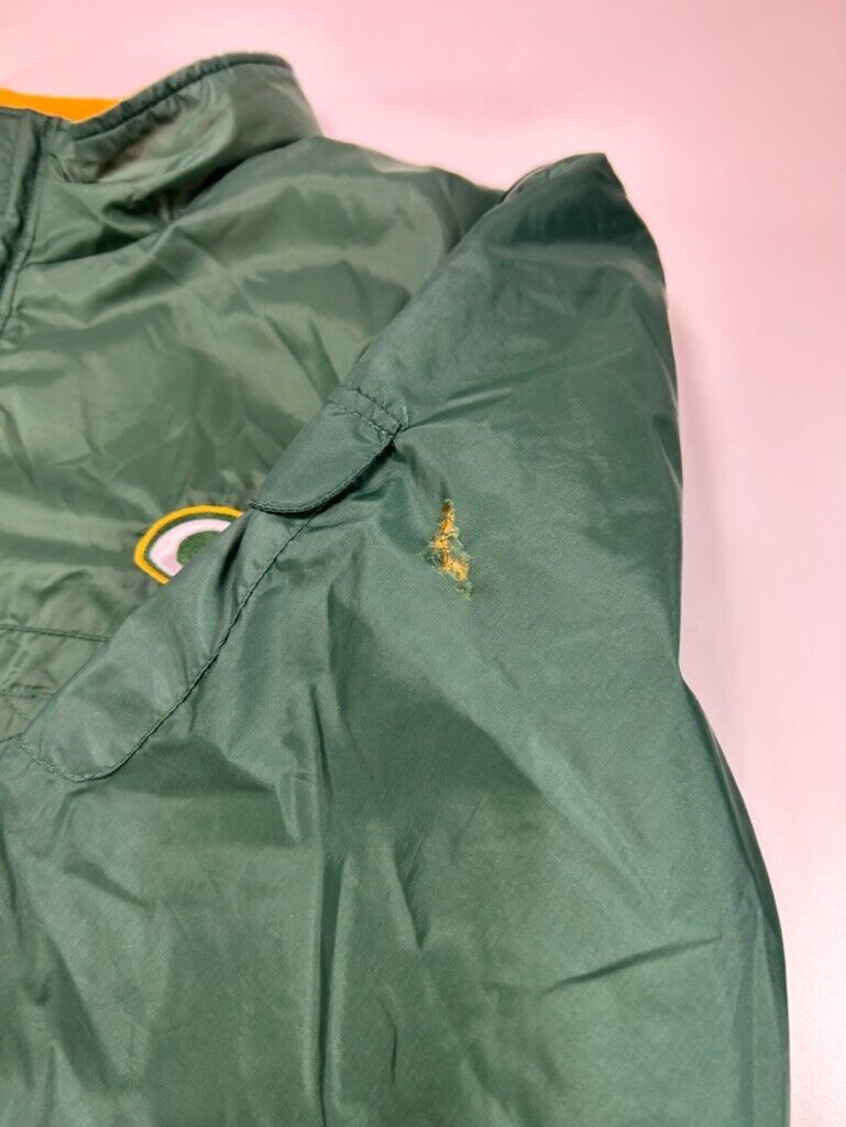 Vintage 90s Green Bay Packers NFL Embroidered Convertible Nylon Jacket Sz Large