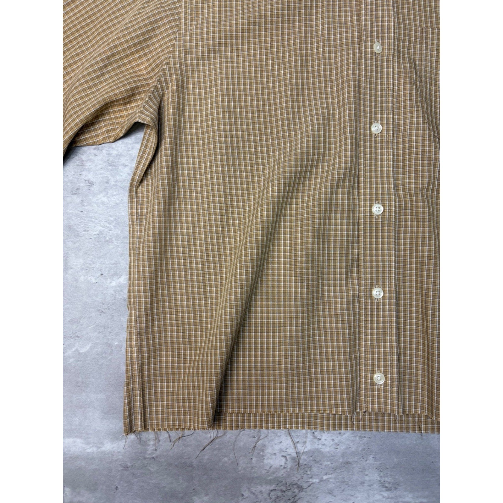 Vintage L.L. Bean Plaid Long Sleeve Cropped Button Up Shirt Size Medium