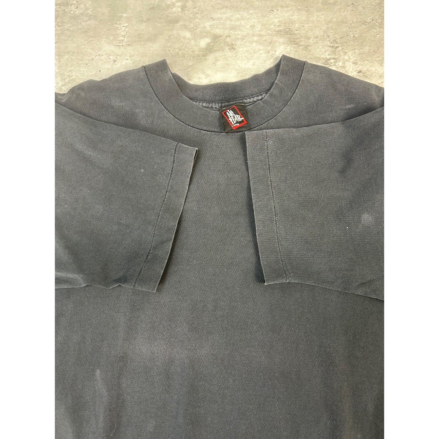 Vintage Y2K No Fear Who Said Sunday... Graphic Slogan T-Shirt Size Large Black