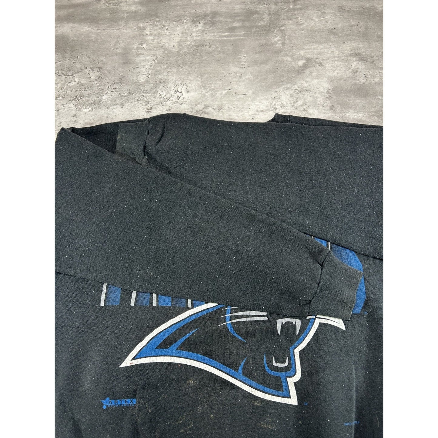 Vintage 90s Carolina Panthers NFL Big Graphic Logo Football Sweatshirt Sz Large