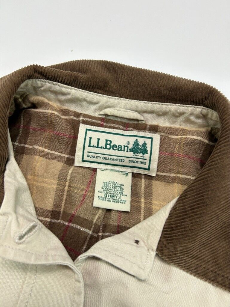 L.L.Bean Plaid Lined Multi Pocket Long Jacket Size XL