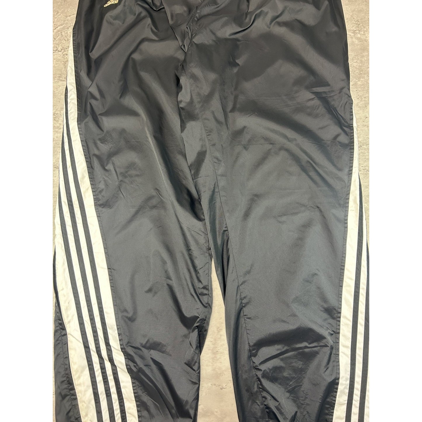 Vintage 2000s Adidas Embroidered Logo Nylon Track Pants Size 3XL Black