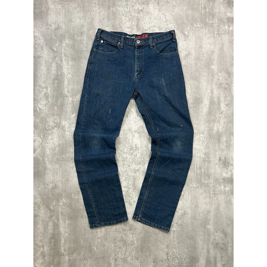 Vintage Dickies Flex Dark Wash Denim Slim Fit Workwear Pants Size 34 Blue