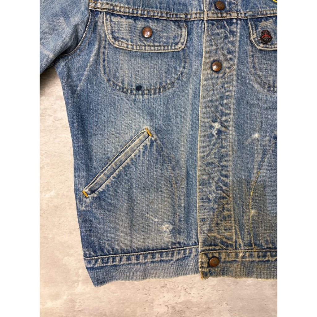 Vintage 1960s GWG Kings Medium Wash Denim Trucker Jacket Size Medium