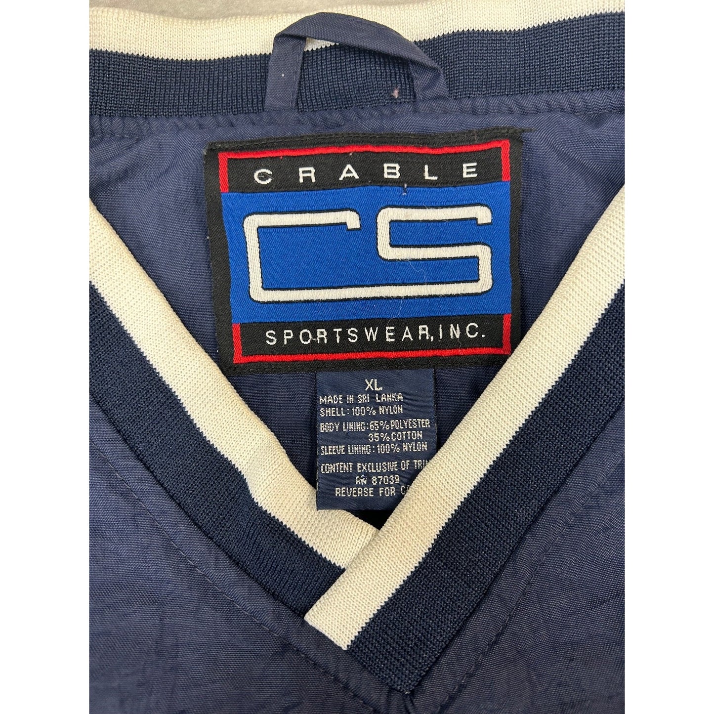 Vintage 90s Notre Dame FIghting Irish NCAA Nylon 1/2 Pullover Jacket Size XL