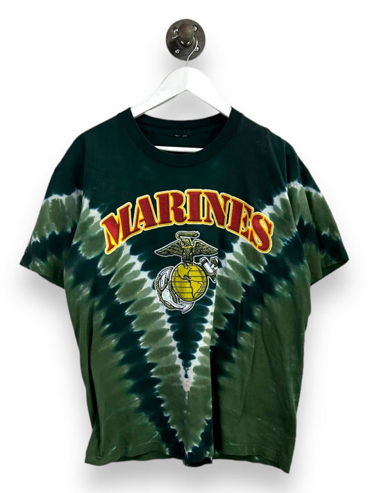 Vintage US Marines Crest Graphic Tie Dye T-Shirt Size Large