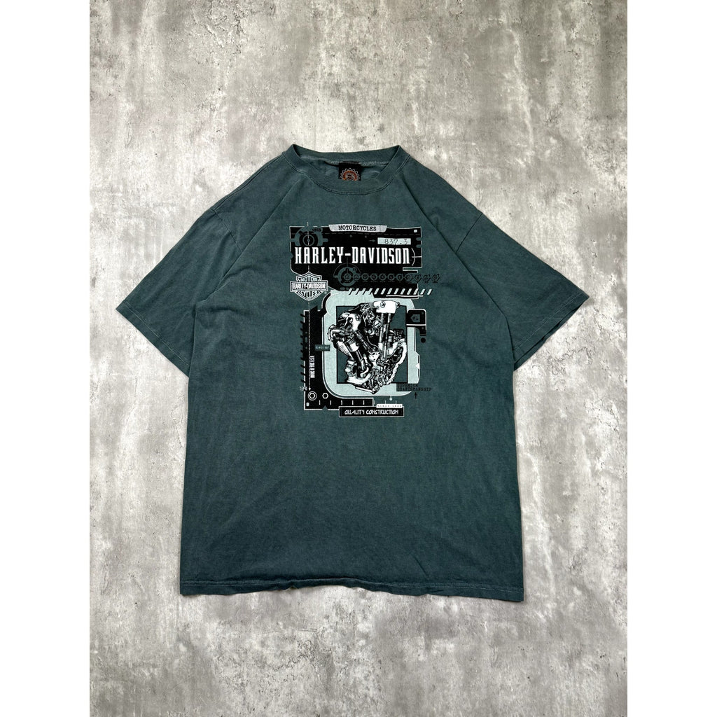 Vintage Harley Davidson Knucklehead Engine Graphic T-Shirt Size Large