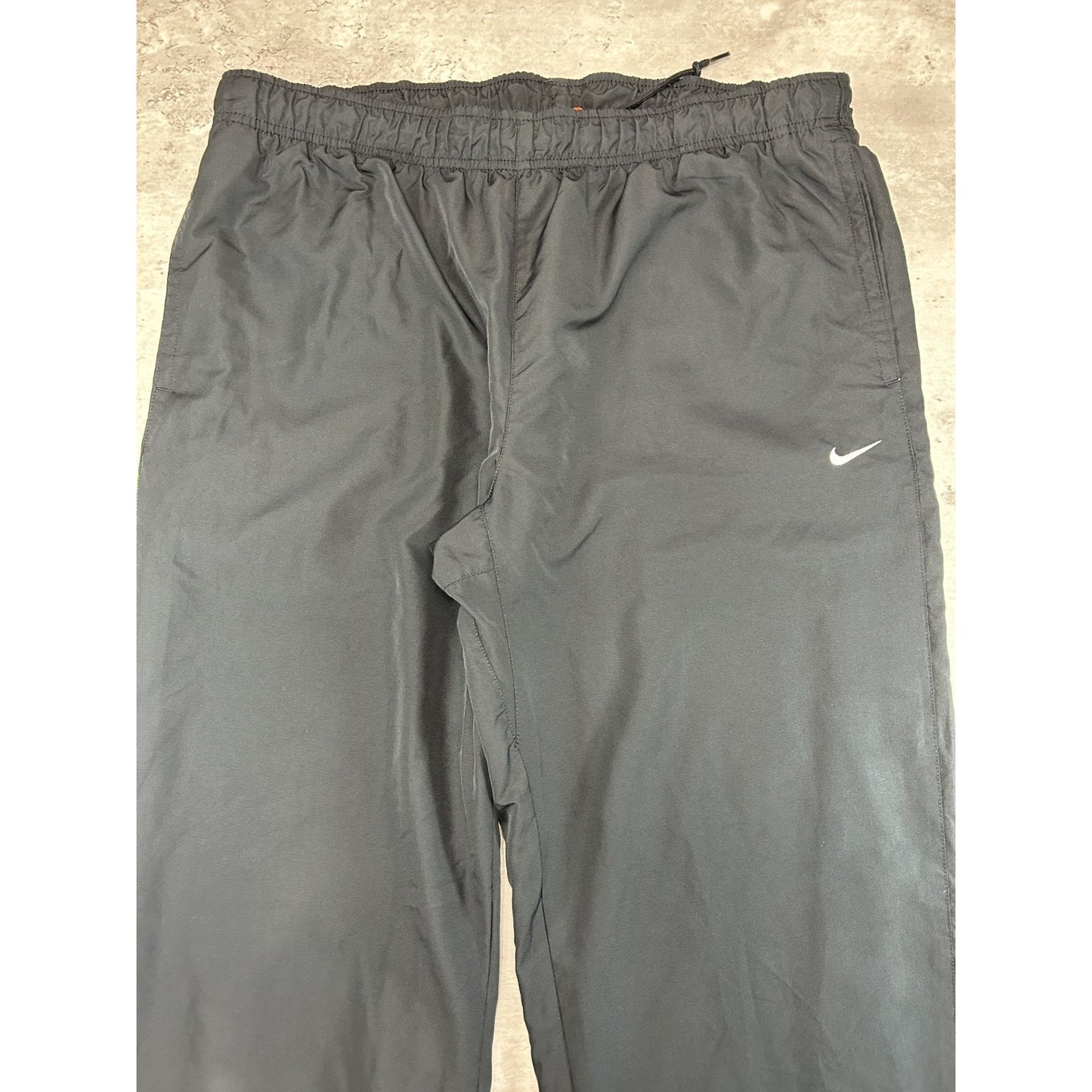Vintage 2000s Nike Embroidered Swoosh Nylon Track Pants Size Large Black