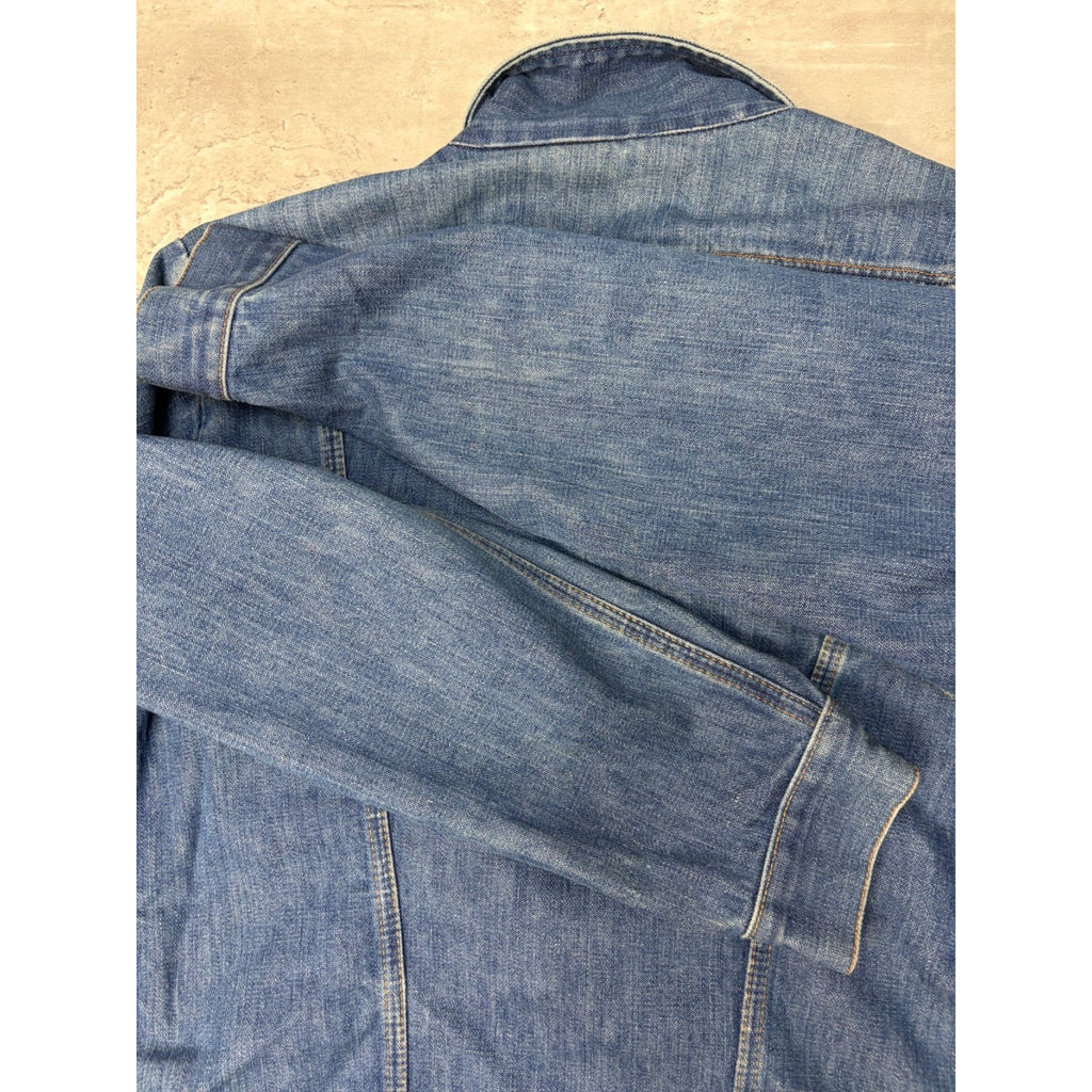 Vintage 1970s Wrangler Dark Wash Denim 4 Pocket Trucker Jacket Size Small