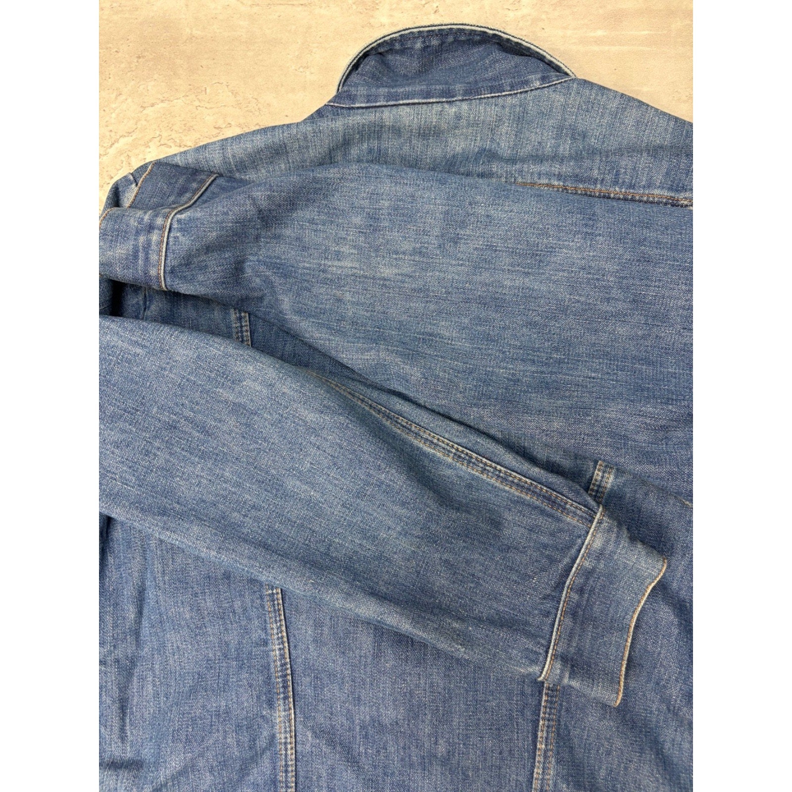 Vintage 1970s Wrangler Dark Wash Denim 4 Pocket Trucker Jacket Size Small