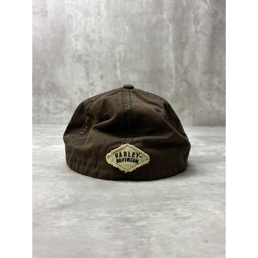 Vintage 2000s Harley Davidson Motors Embroidered Spellout Snapback Hat OSFA