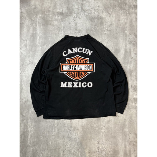 Vintage Harley Davidson Classic Logo Motorcycle Long Sleeve T-Shirt Size XL