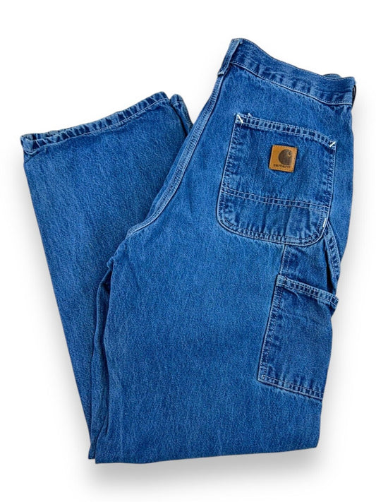 Vintage 90s Carhartt Medium Wash Denim Workwear Carpenter Pants Size 29