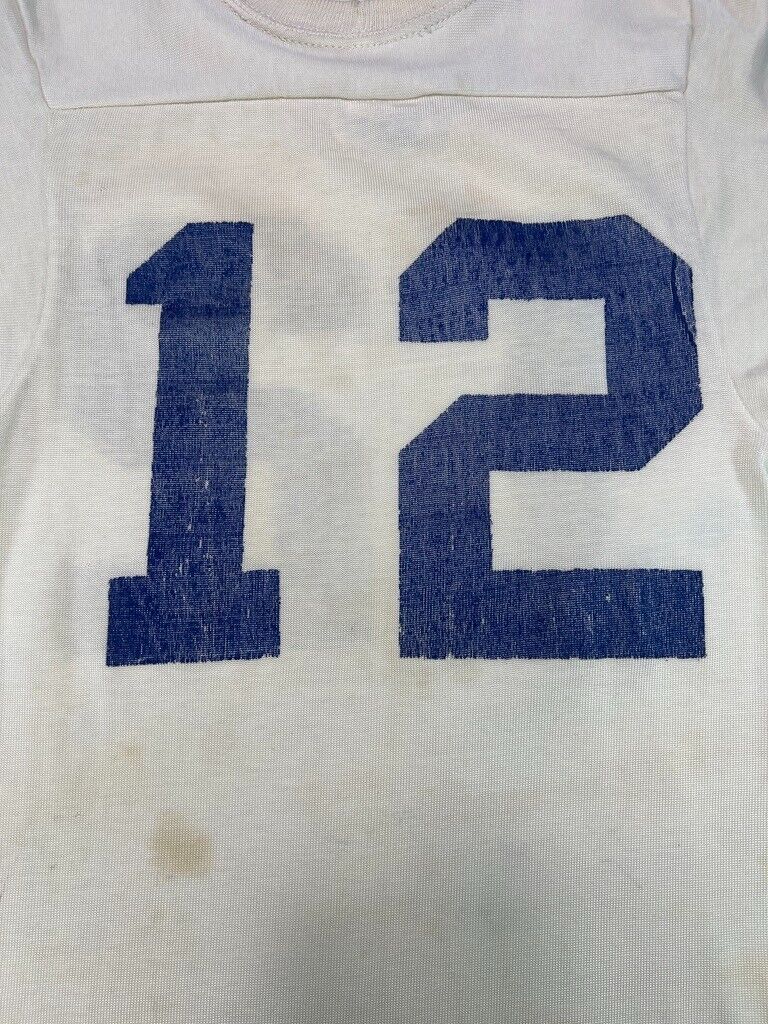 Vintage 70s Roger Staubach #12 Dallas Cowboys NFL 3/4 Sleeve Jersey Size Small