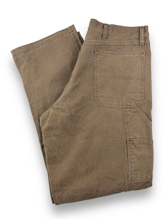 Vintage Rustler Canvas Workwear Carpenter Pants Size 34W Brown