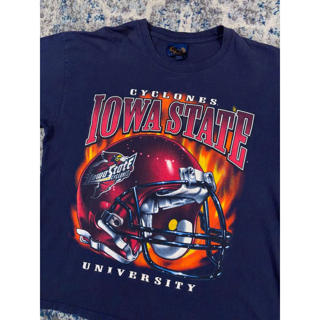 Vintage Iowa State Cyclones NCAA Big Helmet Graphic Long Sleeve T-Shirt Size XL